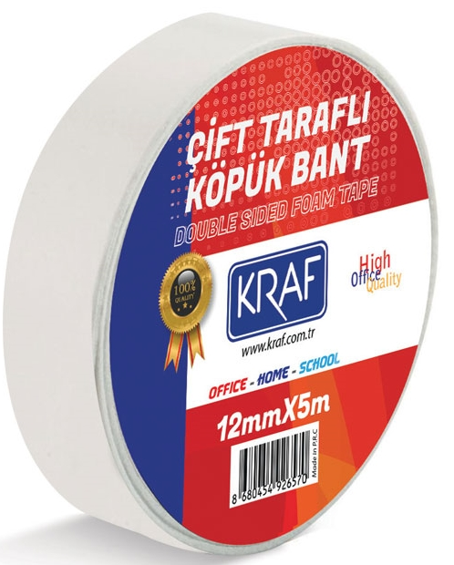 KRAF%20ÇİFT%20TARAFLI%20KÖPÜK%20BANT%2012MMX5M%205012G