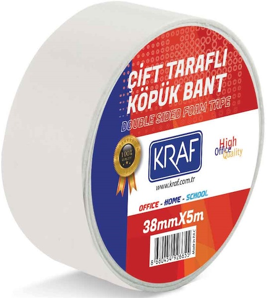 KRAF%20ÇİFT%20TARAFLI%20KÖPÜK%20BANT%2038MMX5M%205038G