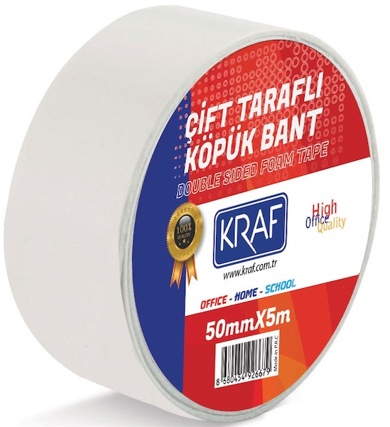 KRAF%20ÇİFT%20TARAFLI%20KÖPÜK%20BANT%2050MMX5M%205050G