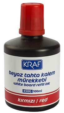 KRAF%20BEYAZ%20TAHTA%20KALEM%20MÜREKKEBİ%20100ml%20450G%20KIRMIZI