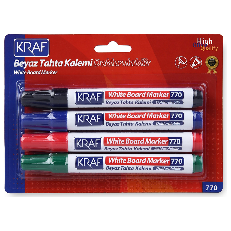 KRAF%20BEYAZ%20TAHTA%20KALEMİ%20DOLDURULABİLİR%20770-4%204%20LÜ%20BLISTER