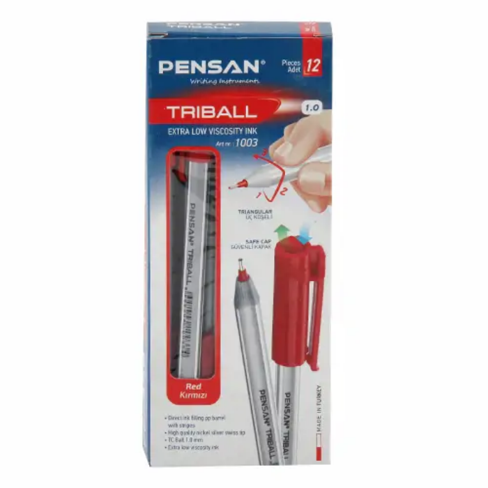 Pensan%20Triball%20Tükenmez%20Kalem%201.0%20mm%201003%20Kırmızı