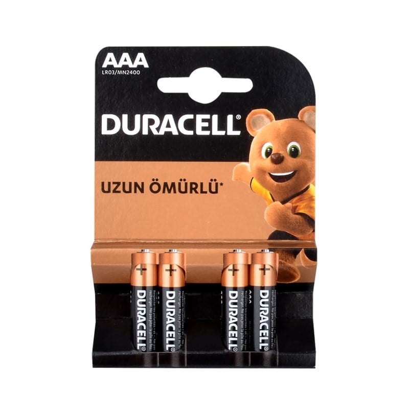 Duracell%20Alkaline%20İnce%20Kalem%20Pil%20AAA%204’lü%20Paket