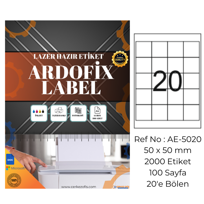 Ardofix%20AE-5020%20Lazer%20Etiket%2050x50%20mm