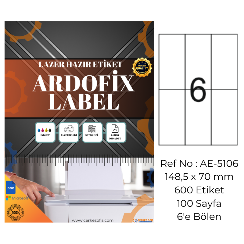 Ardofix%20AE-5106%20Lazer%20Etiket%2070x148.5%20mm