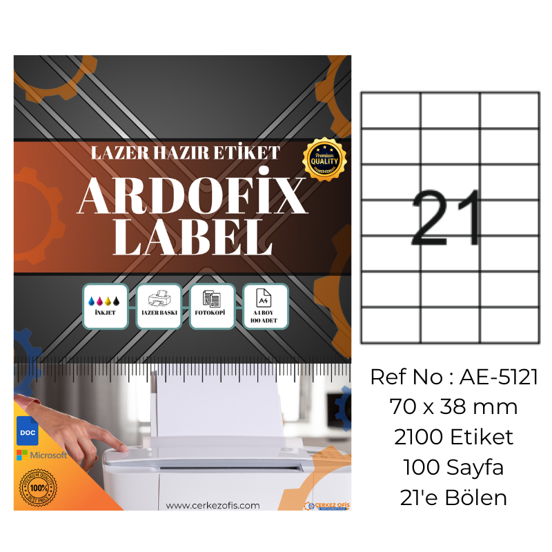 Ardofix%20AE-5121%20Lazer%20Etiket%2070x38%20mm