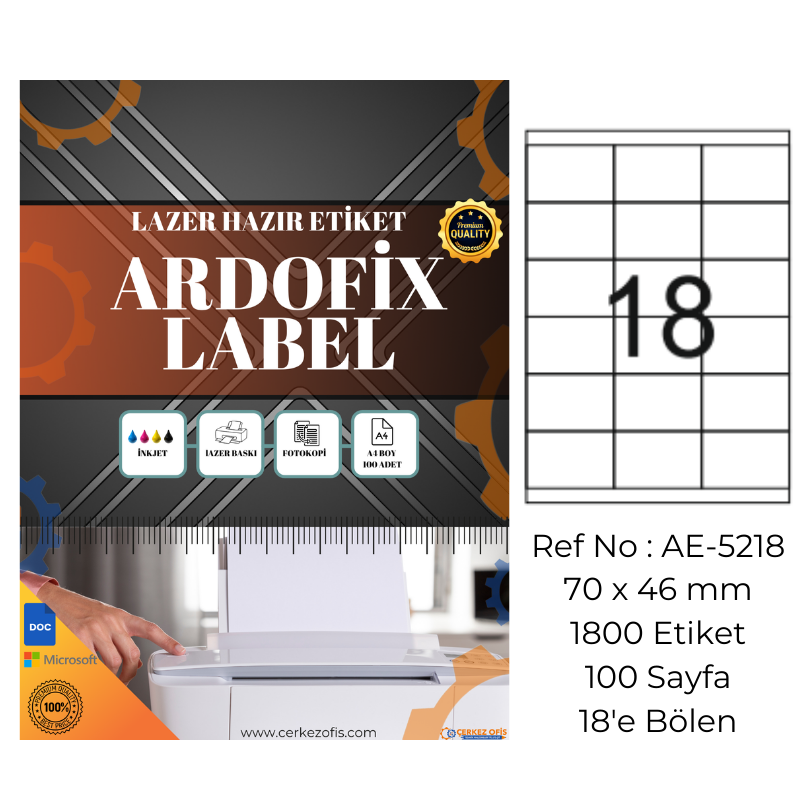 Ardofix%20AE-5218%20Lazer%20Etiket%2070x46%20mm