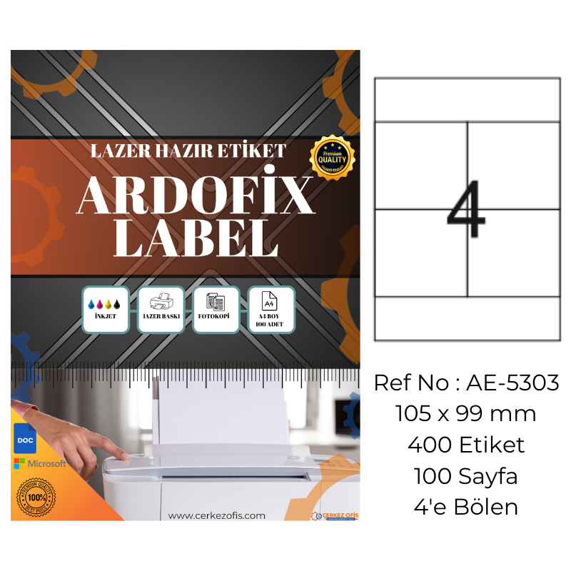 Ardofix%20AE-5303%20Lazer%20Etiket%20105x99%20mm