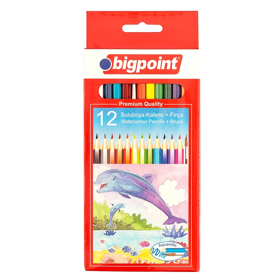 Bigpoint%20Aquarelle%20Boya%20Kalemi%2012%20Renk%20Fırçalı