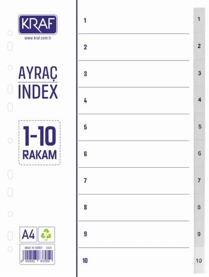 KRAF SEPARATÖR 1010 1-10 RAKAM