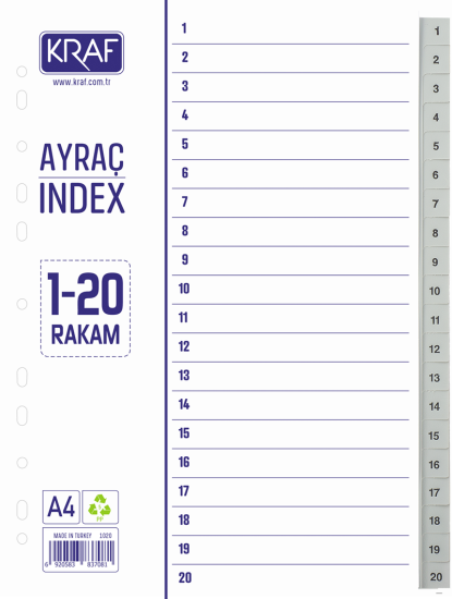 KRAF SEPARATÖR 1020 1-20 RAKAM