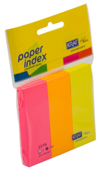 KRAF INDEX KAĞIT 25x76MM 3 RENK X 100YP 2576