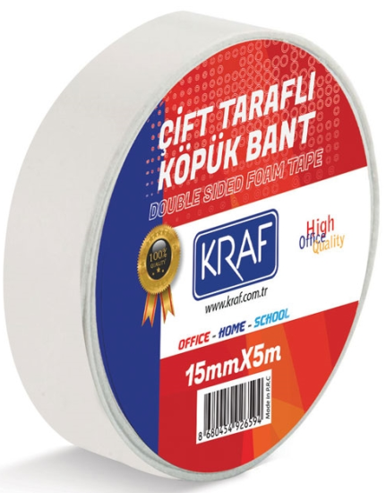 KRAF ÇİFT TARAFLI KÖPÜK BANT 15MMX5M 5015G