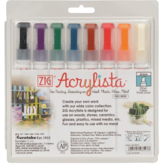 ZIG ACRYLISTA MARKÖR KESİK UÇ PAC-50/8VA 8 Lİ CHIC/MODERN