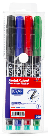 KRAF ASETAT KALEMİ SİLGİLİ (S) 270 4 LÜ SET