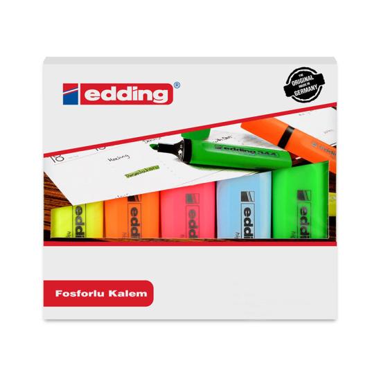 Edding 344 Fosforlu Kalem 5’li Paket Karışık Renk