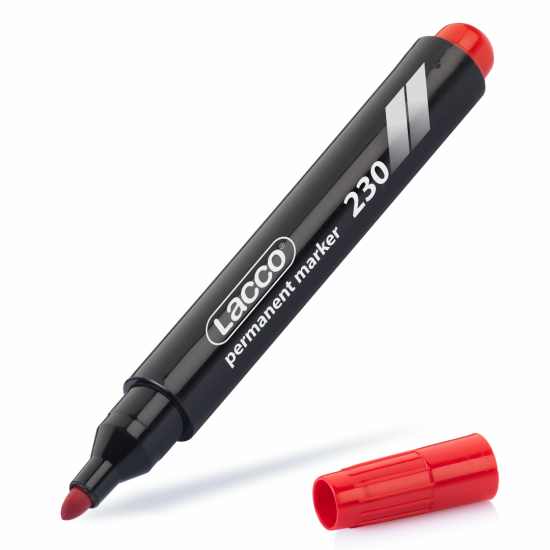 Lacco Permanent Marker Koli Kalemi Yuvarlak Uç Kırmızı 230-3