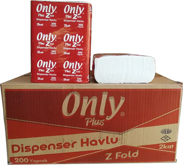 Only Plus Z Kat Dispanser Havlu 22x23 cm 200 Yaprak 12 Adet