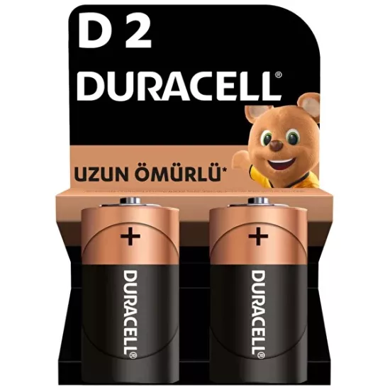 Duracell Alkalin D Büyük Boy Pil LR20 2’li Paket Çerkez Ofis’te