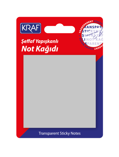 KRAF YAPIŞKANLI NOT KAĞIDI 76x76   50 YP ŞEFFAF GRİ 7676TR