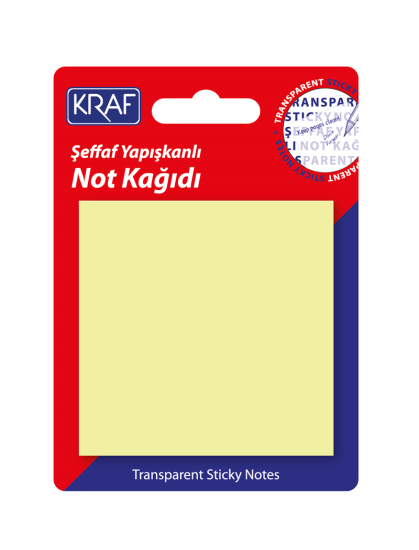 KRAF YAPIŞKANLI NOT KAĞIDI 76x76   50 YP ŞEFFAF SARI 7676TR