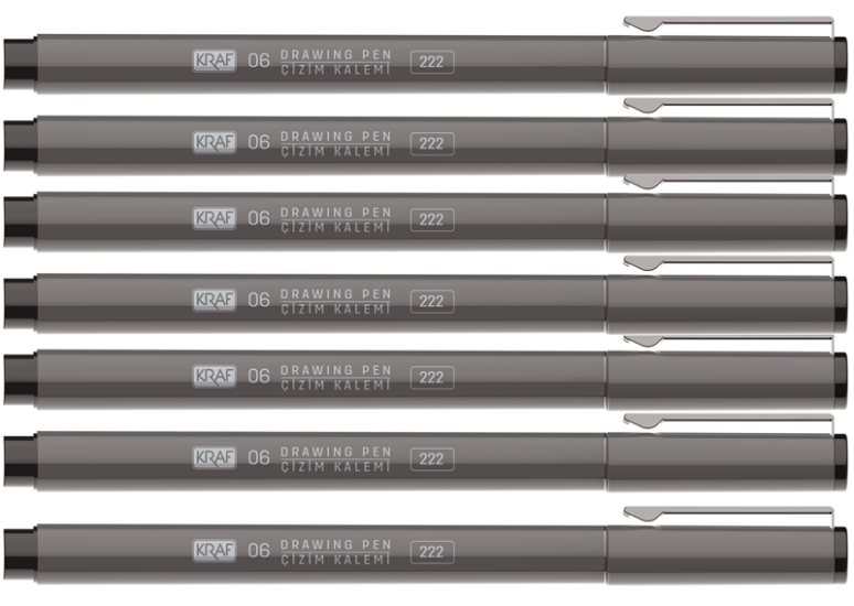 KRAF DRAWING PEN - ÇİZİM KALEMİ 222 7 Lİ SET