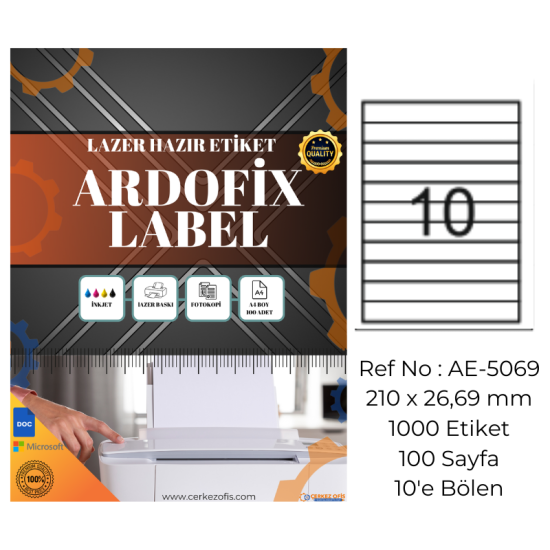 Ardofix Lazer Etiketler Çerkez Ofis’te