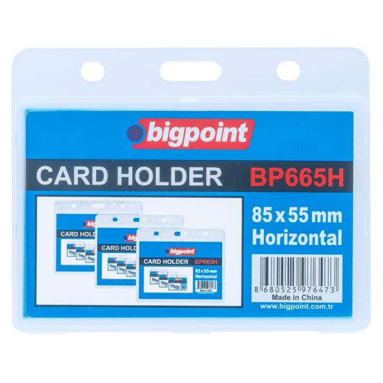 Bigpoint Çift Taraflı PP Kart Kabı Yatay Şeffaf 85x55mm