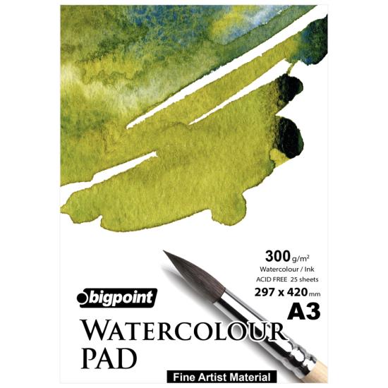 Bigpoint A3 Suluboya Blok 300 Gram - 25 Yaprak (Watercolour Pad)