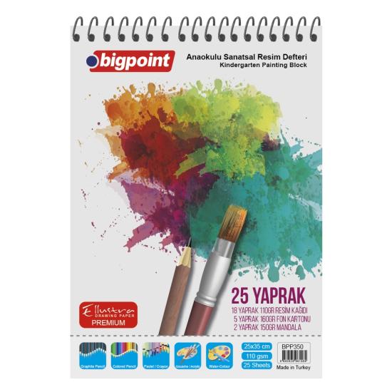 Bigpoint 25x35cm Anaokulu Sanatsal Resim Defteri - 25 Yaprak